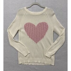 Pink Lily Valentines Heart Sweater - Size Small